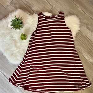 OLD NAVY | Maroon Striped Sleeveless Tank Midi Sundress (L)